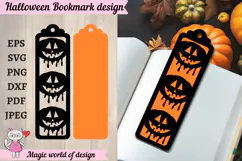 Halloween scary pumpkin Bookmark SVG, Paper Cut Files Product Image 4