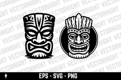 Tiki tribal wooden mask set and Tiki mug. Hawaiian tradition Product Image 3