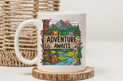 Adventure Awaits PNG, Vintage Mountain Camping Sublimation Product Image 3