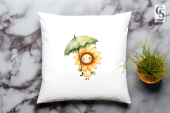 Cute Sunflower Girl Clipart Sublimation PNG Product Image 3