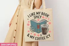 I like my book spicy & my coffee icy PNG, Iced Coffee Mental Product Image 3