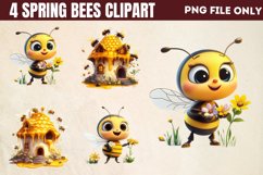 Spring Bees Clipart PNG Product Image 1