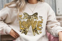 LOVE Valentine Glitter Bow Sublimation PNG Product Image 2