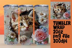 Spring Tumbler Wrap: 3D Animals in Hole with Flowers Product Image 1