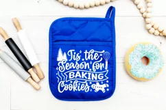 Tis the season for baking cookies SVG, Christmas Pot Holder Product Image 2