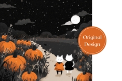 Cute Halloween Cats Tumbler, Halloween Pumpkins Tumbler PNG Product Image 3