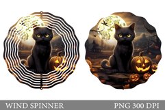 Black Cat Spinner Design. Halloween Pumpkin Spinner Product Image 1