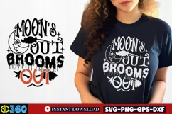 Moon's out brooms out SVG, Witch Quote SVG, Witch SVG Product Image 1
