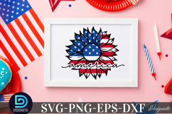 america SVG, 4th July Sunflower SVG Product Image 1