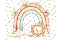 Pastel Plushie Rainbow Clipart PNG, Nursery Baby Animals Png Product Image 3
