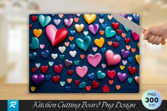 Colorful Hearts Cutting Board Sublimation Design Product Image 1