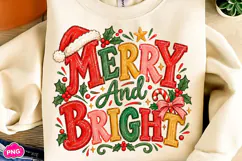 Merry and Bright PNG, Preppy Merry Coquette Christmas PNG Product Image 3