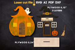 Pumpkin Witch House SVG laser cut files for Glowforge Product Image 3