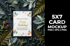 Boho 5x7 Card Mockup, Wedding Invitation Stationery PSD JPG Product Image 3