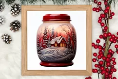 Christmas in Jar Watercolor Clipart , Christmas PNG Product Image 3