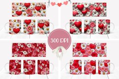 Flowers Coffee Mug Wrap Sublimation, Valentine Mug Designs Product Image 2
