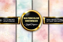 Watercolor Snowman Digital Papers - 04 Variations Product Image 1