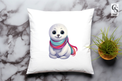 Cute Winter Seal Pup Clipart Sublimation PNG Product Image 3
