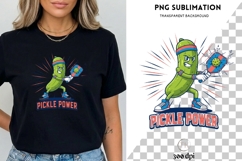 Pickle Power PNG | Funny Pickleball Design | Cartoon Pickle Product Image 3
