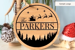 Christmas Family Name SVG - Santa Sleigh Product Image 3