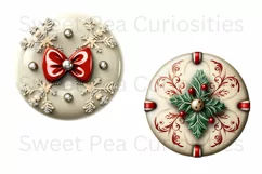 Christmas, Buttons, Ephemera, PNG, watercolor, Clipart Product Image 3