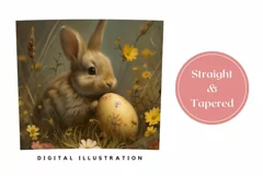 Cute Easter Tumbler Template, Floral Bunny Tumbler Design Product Image 3