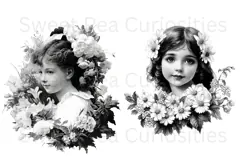 Girls, Black and White, Ephemera, PNG, Clipart Product Image 3