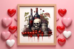 Gothic Valentines Day Clipart, Valentine Skeleton Product Image 3