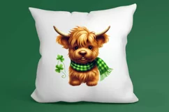 St Patricks Day Highland Cow Clipart, Highland Cow Clipart Product Image 1