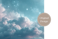 Glitter Sky Tumbler Wrap, Blue Tumbler Template Product Image 3