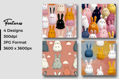 Cute Bunny Art Pattern Digital Paper Product Image 3