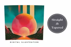 Retro Space Tumbler Wrap Design, Futuristic Tumbler Design Product Image 3