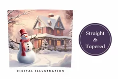 Christmas Tumbler Wrap Design, Cute Snowman Tumbler Template Product Image 3