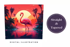 Colorful Flamingo Tumbler Wrap Design, Summer Sublimation Product Image 3