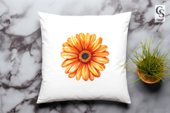Orange Daisy Flower Clipart Sublimation PNG Product Image 2