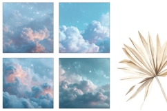 Glitter Square Coasters, Blue Sky Square Coaster Template Product Image 3