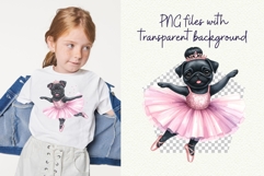 Pug Ballerina in Mid-pirouette Pink Ballet Coquette Clipart Product Image 3