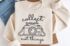 Collect Moments Not Things SVG | Camera Line Art | Travel Product Image 3