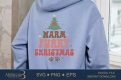 Warm Furry Christmas Dog Saying SVG PNG Sublimation |Dog X'm Product Image 3