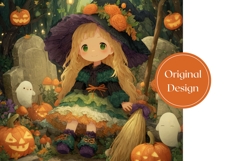 Kawaii Halloween Witch Tumbler, Fall Pumpkins Tumbler Product Image 3