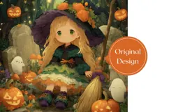 Kawaii Halloween Witch Tumbler, Fall Pumpkins Tumbler Product Image 3