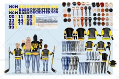 Hockey Family clipart: &quot;HOCKEY CLIPART&quot; Hockey jerseys PNG Product Image 3