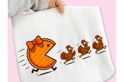 Funny Pumpkin Pie Thanksgiving Fall PNG, Pumpkin Pie Chasing Product Image 5