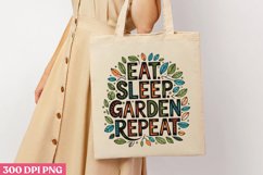 Eat, sleep, garden, repeat PNG, Gardening Sublimation PNG Product Image 1