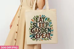 Eat, sleep, garden, repeat PNG, Gardening Sublimation PNG Product Image 1