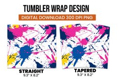Colorful abstract splashes tumbler wrap sublimation design Product Image 3