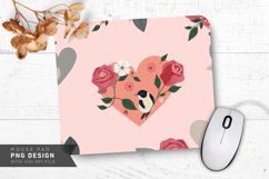 Floral Geometric Hearts Mouse Pad PNG Design Product Image 1