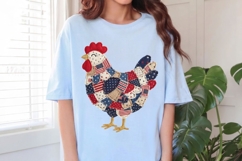 4th of July Farm Animals Faux Patchwork Sublimation PNG. Product Image 3
