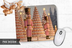 Pink and Gold Nutcracker Christmas Mouse Pad PNG Product Image 1
