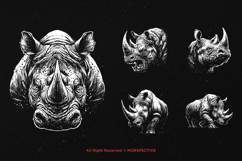 10 Bundle Dark Art Rhino Animal Beast Horn Predator Wildlife Product Image 5